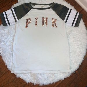 Pink camo bling shirt